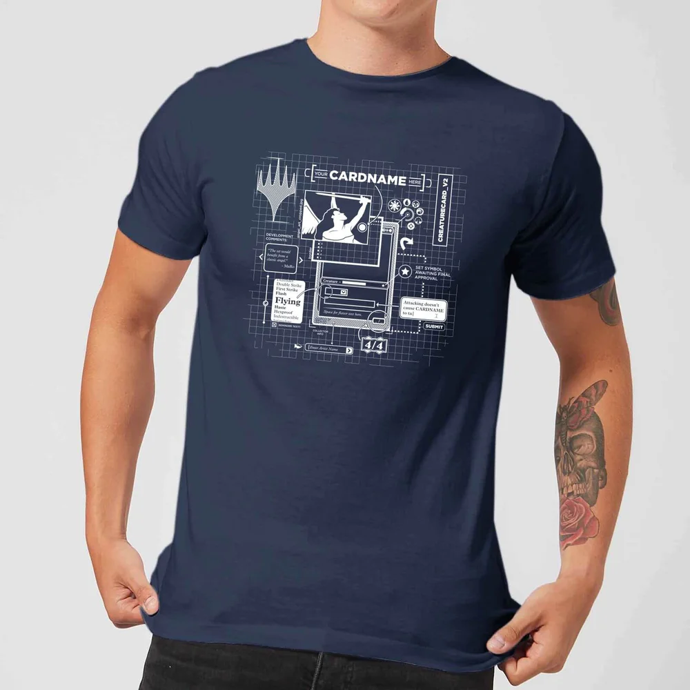 Magic The Gathering Card Grid T-shirt - Navy - S Afbeelding 1