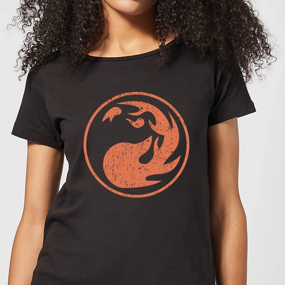 Magic The Gathering Red Mana Dames T-shirt - Zwart - S Afbeelding 1