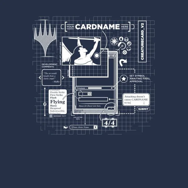 Magic The Gathering Card Grid Dames T-shirt - Navy