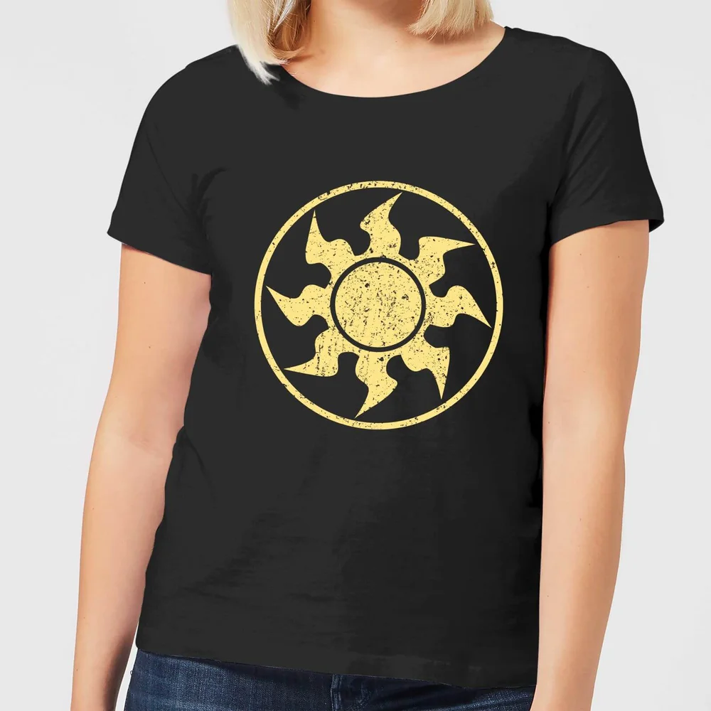 Magic The Gathering White Mana Dames T-shirt - Zwart - S Afbeelding 1