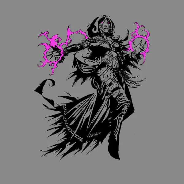 Magic The Gathering Liliana Character Art Trui - Grijs