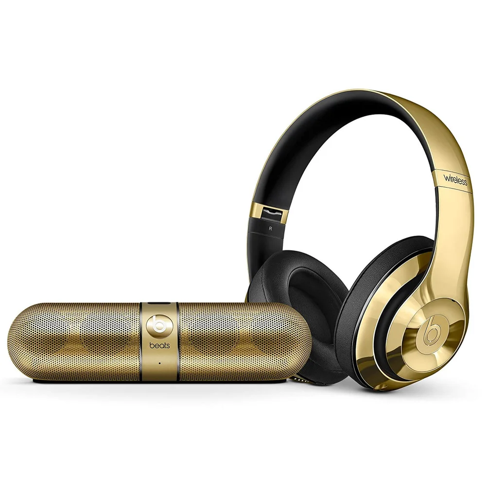Beats by Dr. Dre Limited Edition Wireless Bundle - Studio 2.0 Headphones and Pill 2.0 - Metallic Gold Afbeelding 1