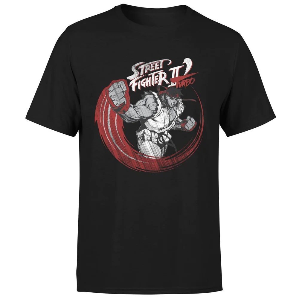 Street Fighter RYU Sketch Men's T-Shirt - Black - S Afbeelding 1