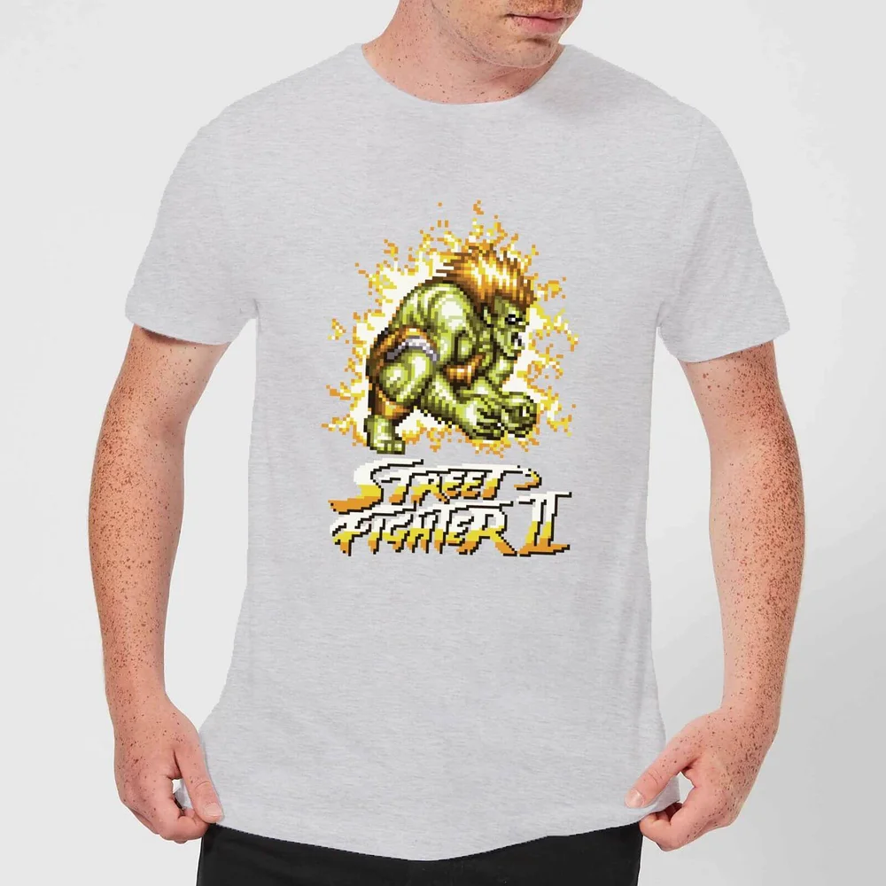 Street Fighter Blanka 16-bit Men's T-Shirt - Grey - S Afbeelding 1
