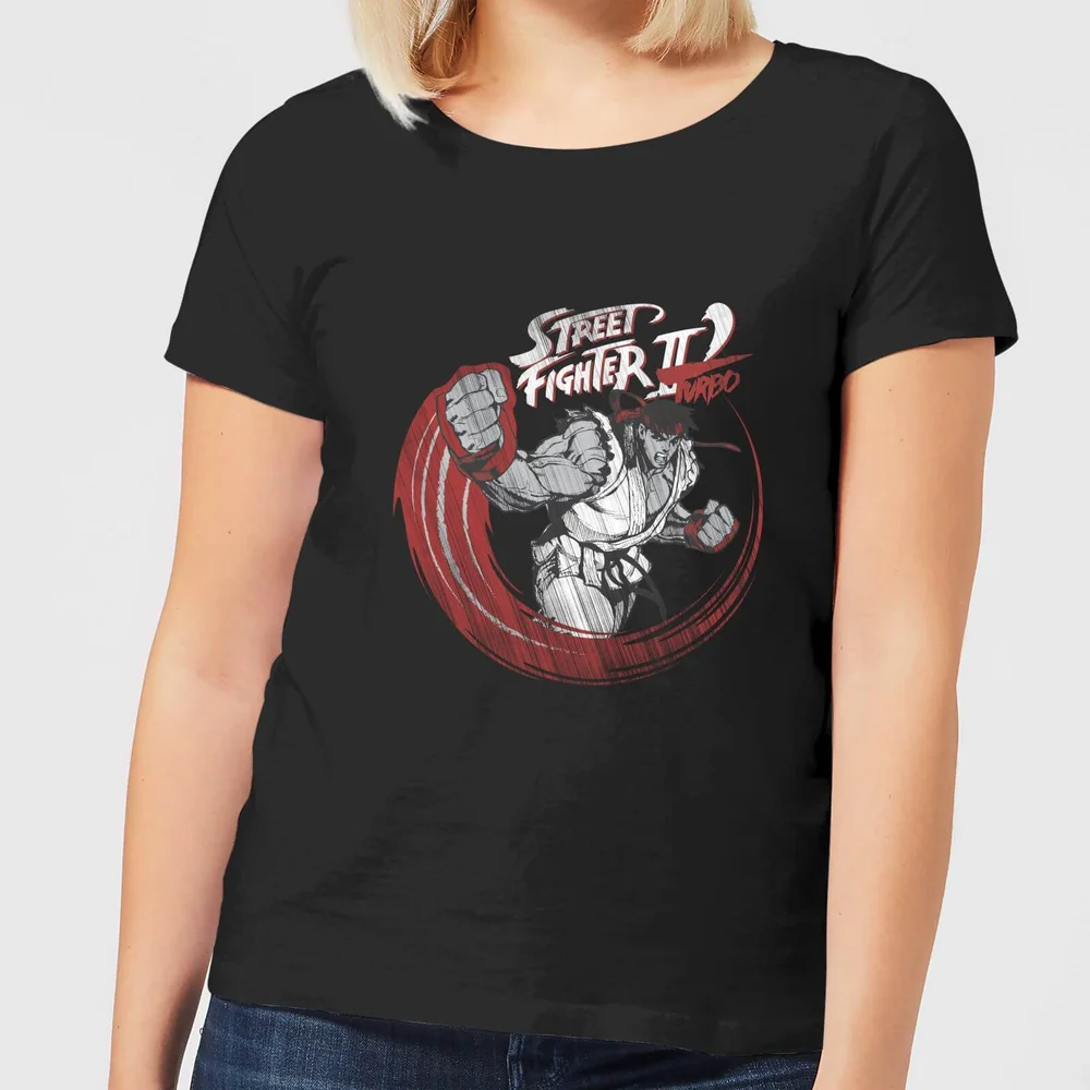 Street Fighter RYU Sketch Women's T-Shirt - Black - S Afbeelding 1