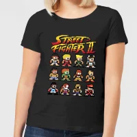 Street Fighter 2 Pixel Characters Women's T-Shirt - Black