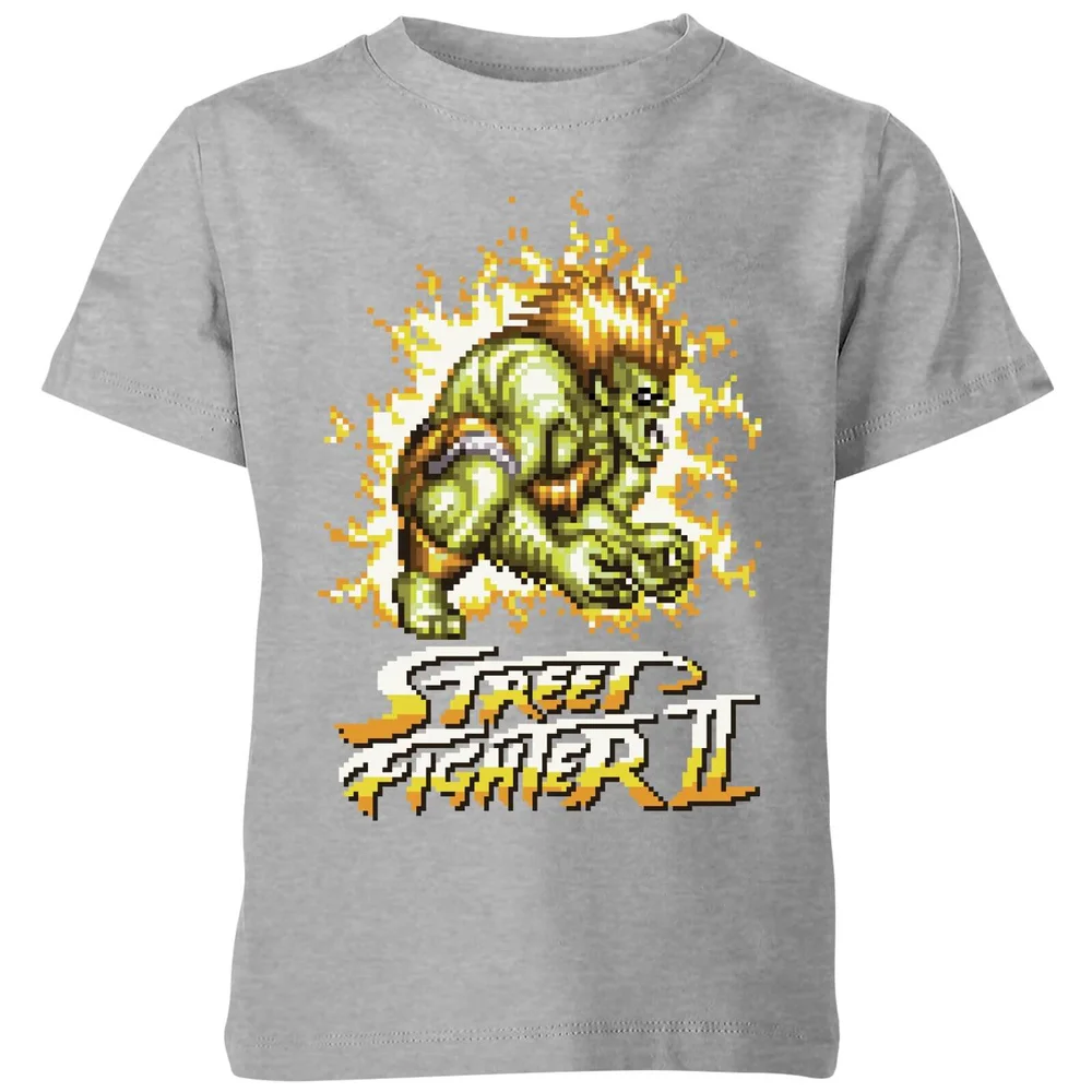 Street Fighter Blanka 16-bit Kids' T-Shirt - Grey - 98/104 (3-4 jaar) Afbeelding 1