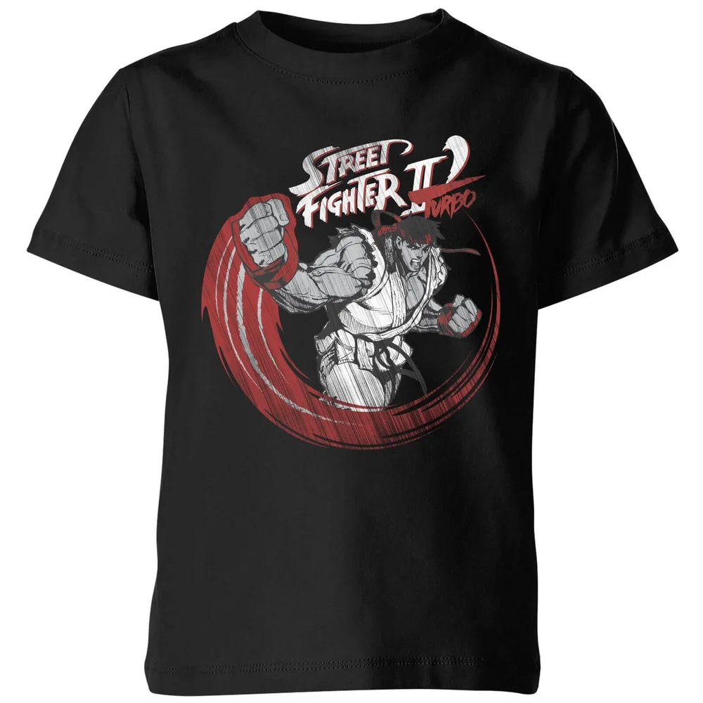 Street Fighter RYU Sketch Kids' T-Shirt - Black - 98/104 (3-4 jaar) Afbeelding 1