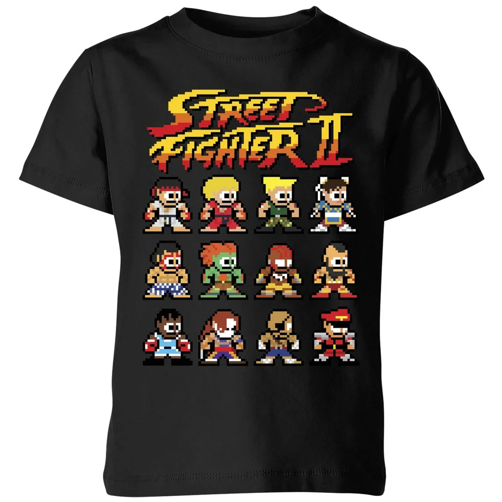 Street Fighter 2 Pixel Characters Kids' T-Shirt - Black - 98/104 (3-4 jaar) Afbeelding 1