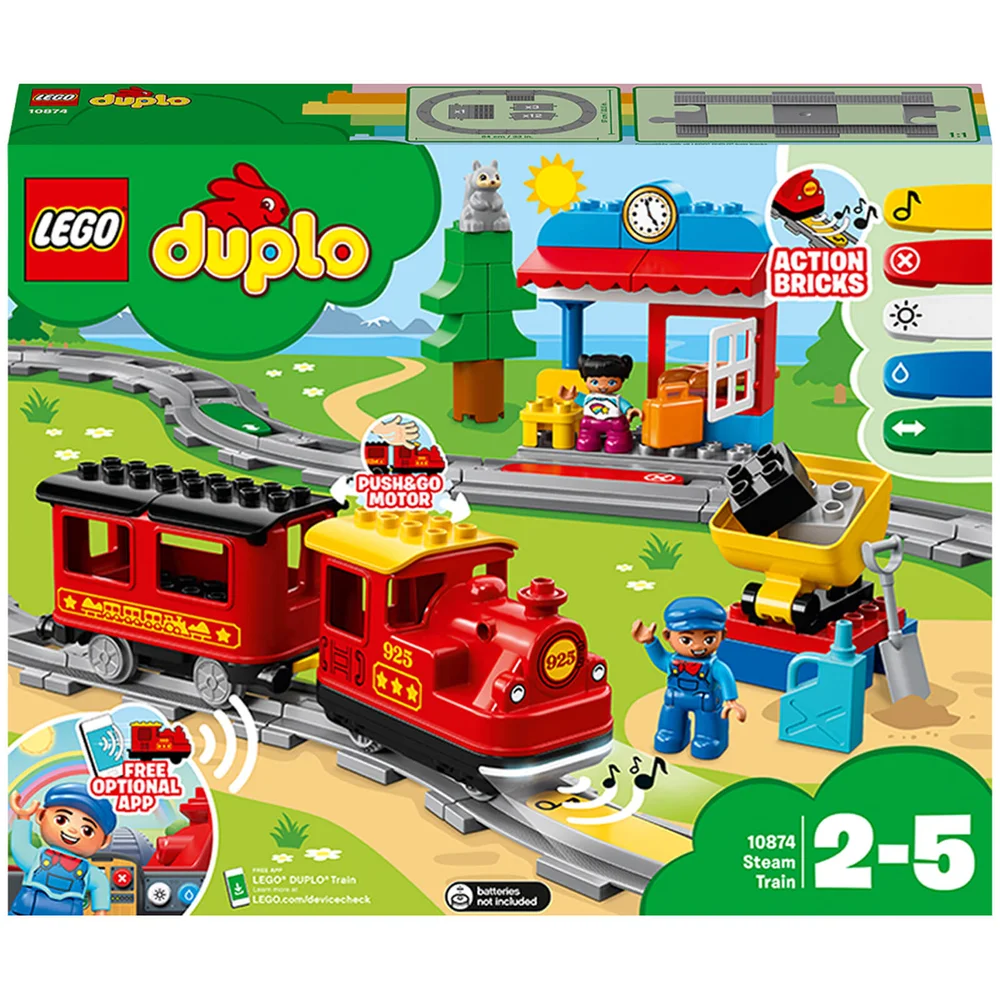 LEGO 10874 DUPLO Town Stoomtrein voor Peuters, Licht en geluid, Speelgoed met Push & Go batterij voor Kinderen van 2-5 jaar Afbeelding 1