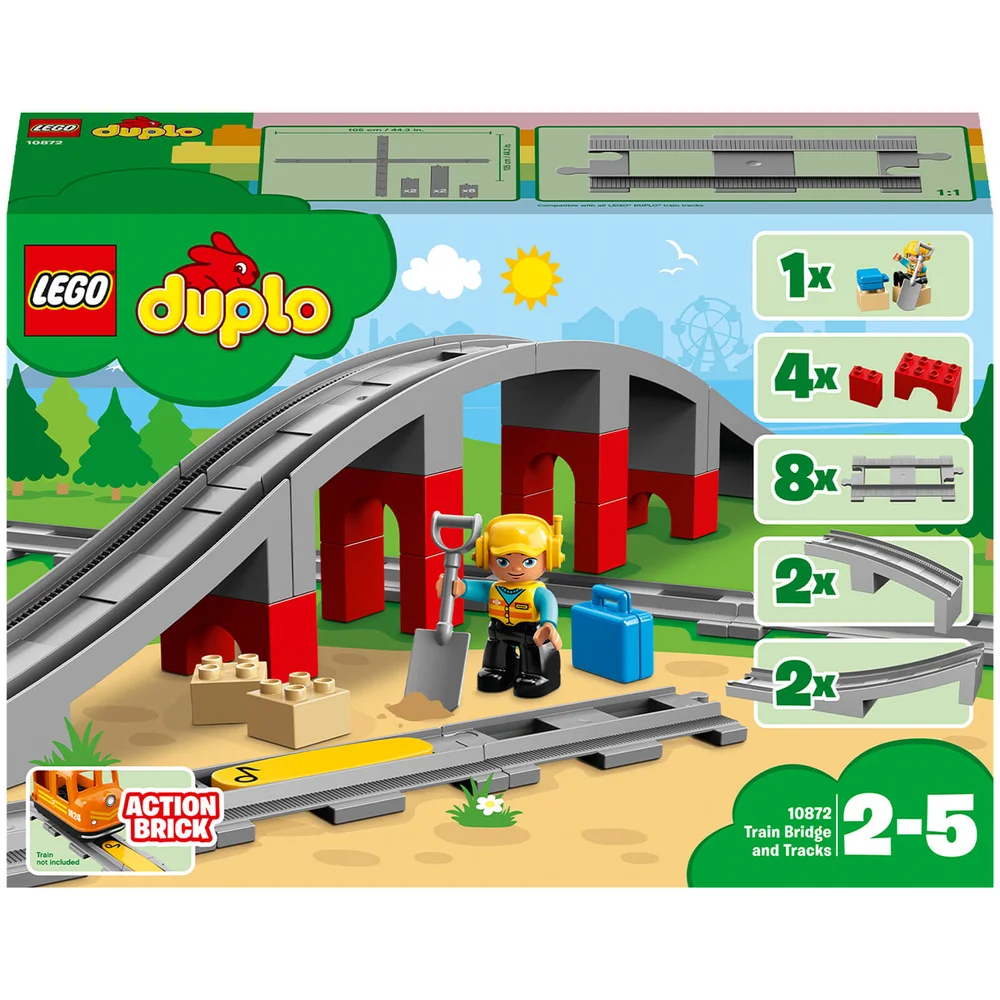 LEGO DUPLO Town: Treinbrug en -rails (10872) Afbeelding 1