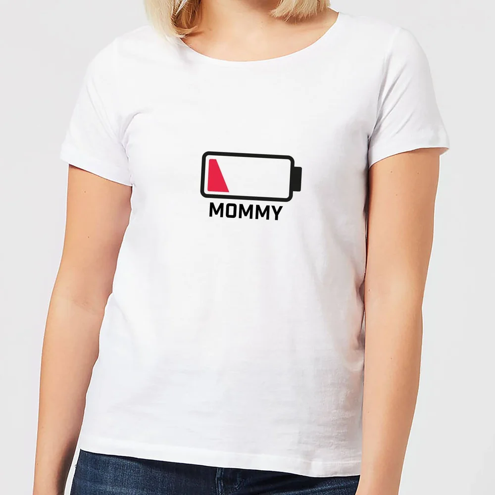 Mommy Batteries Low Women's T-Shirt - White - S - Wit Afbeelding 1