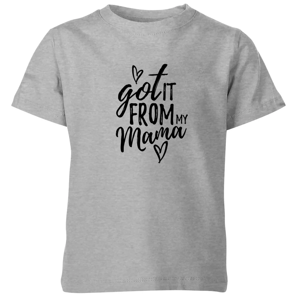 My Little Rascal Got It From Mama Kids' T-Shirt - Grey - 98/104 (3-4 jaar) - Grijs Afbeelding 1