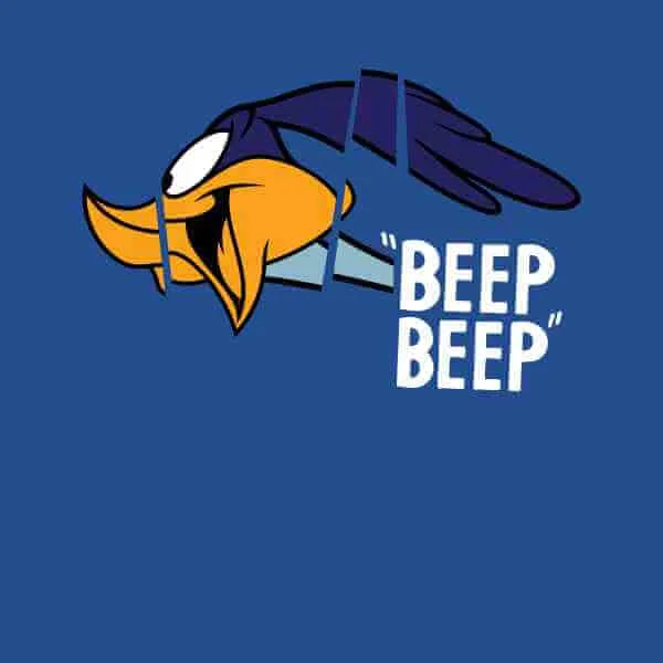 Looney Tunes Road Runner Beep Beep T-shirt - Blauw