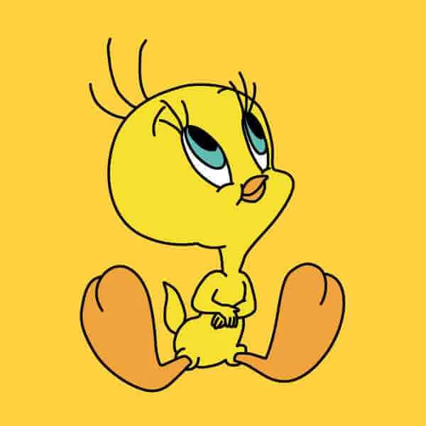 Looney Tunes Tweety Sitting T-shirt - Geel