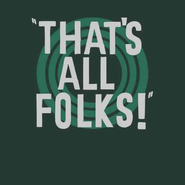 Looney Tunes That's All Folks T-shirt - Donkergroen