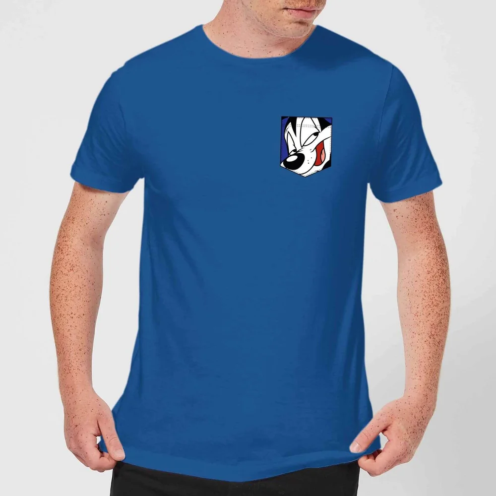 Looney Tunes Pepé Le Pew Faux Pocket T-shirt - Blauw - S Afbeelding 1