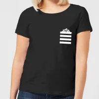 Looney Tunes Taz Stripes Pocket Print Dames T-shirt - Zwart