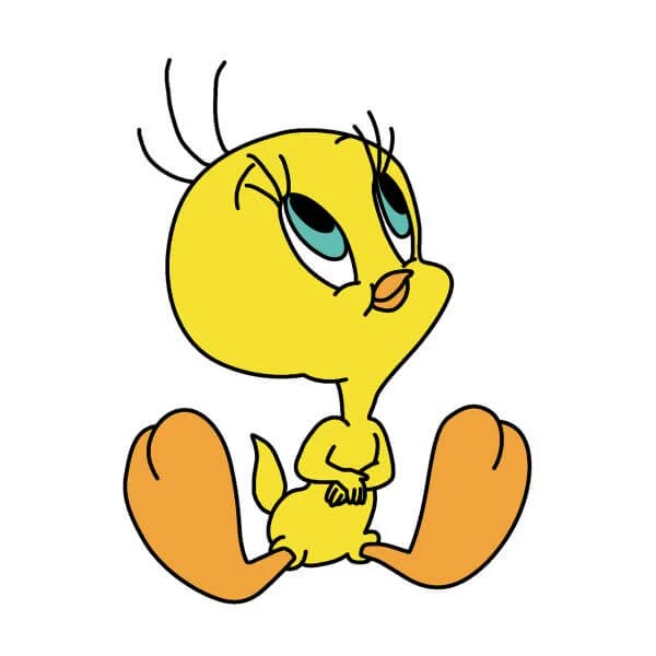 Looney Tunes Tweety Sitting Dames T-shirt - Wit