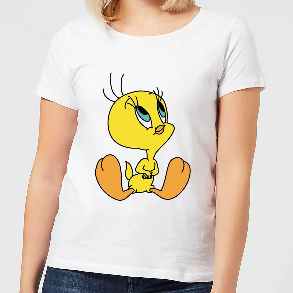 Looney Tunes Tweety Sitting Dames T-shirt - Wit - S Afbeelding 1
