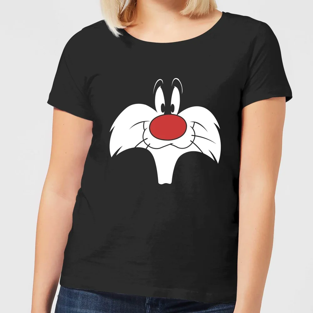 Looney Tunes Sylvester Face Dames T-shirt - Zwart - S Afbeelding 1
