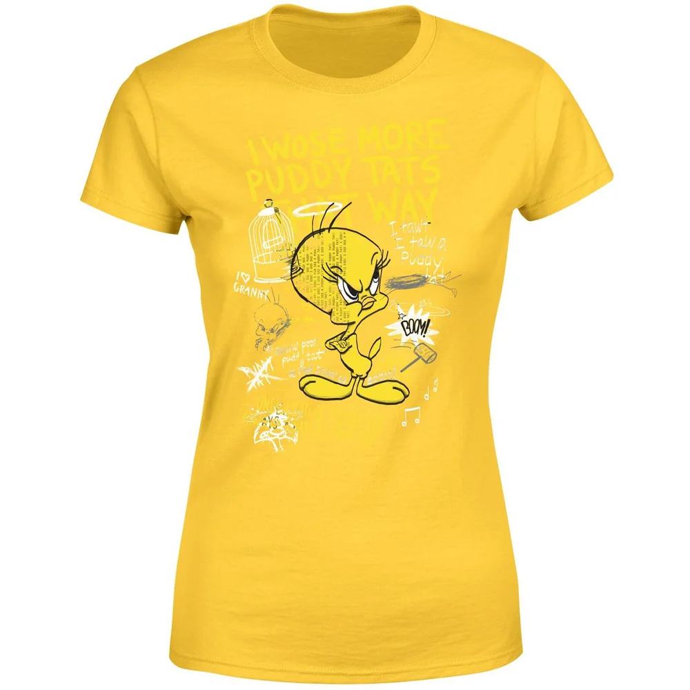 Looney Tunes Tweety Dames T-shirt - Geel - M Afbeelding 1