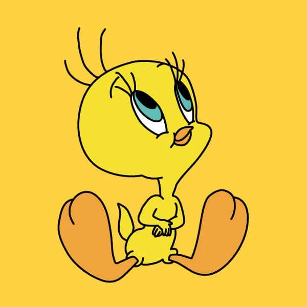 Looney Tunes Tweety Sitting Dames T-shirt - Geel