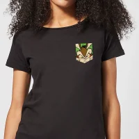 Looney Tunes Wile E Coyote Faux Pocket Dames T-shirt - Zwart