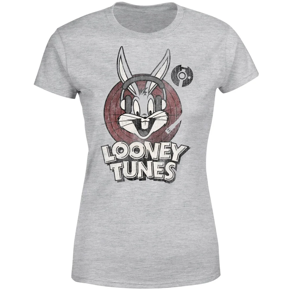 Looney Tunes Bugs Bunny Circle Logo Dames T-shirt - Grijs - S Afbeelding 1