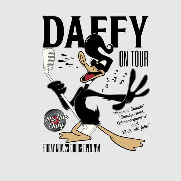 Looney Tunes Daffy Concert Dames T-shirt - Grijs