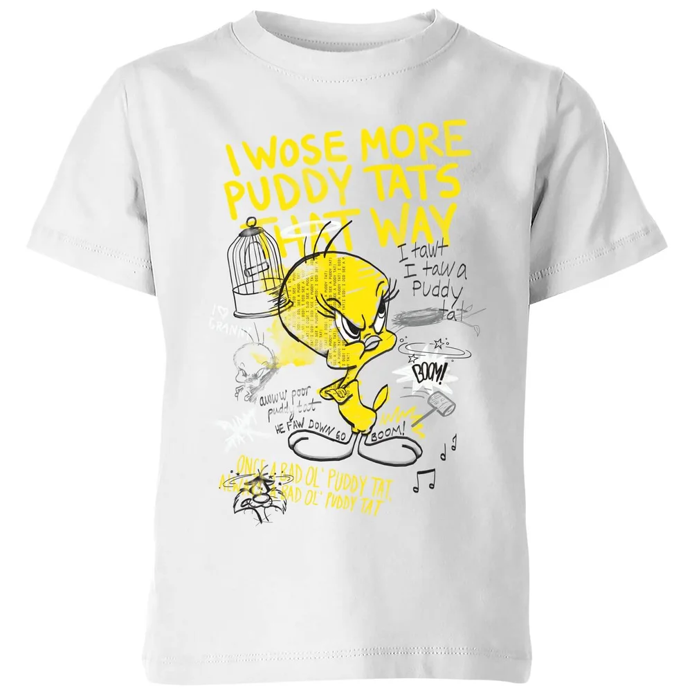 Looney Tunes Tweety Kinder T-shirt - Wit - 98/104 (3-4 jaar) Afbeelding 1