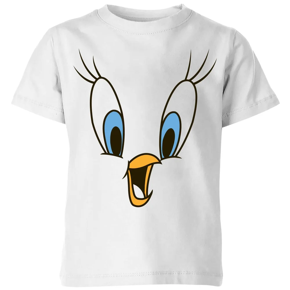 Looney Tunes Tweety Face Kinder T-shirt - Wit - 98/104 (3-4 jaar) Afbeelding 1