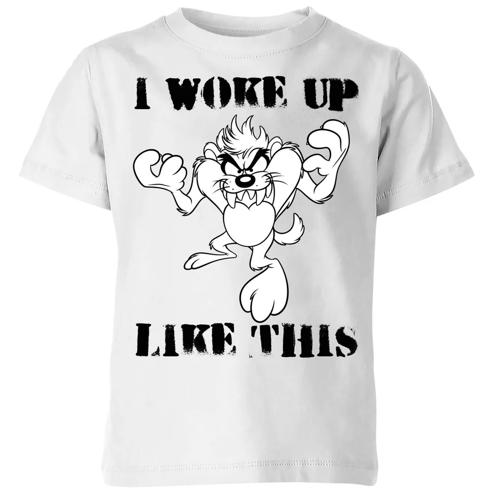 Looney Tunes Taz I Woke Up Like This Kinder T-shirt - Wit - 98/104 (3-4 jaar) Afbeelding 1