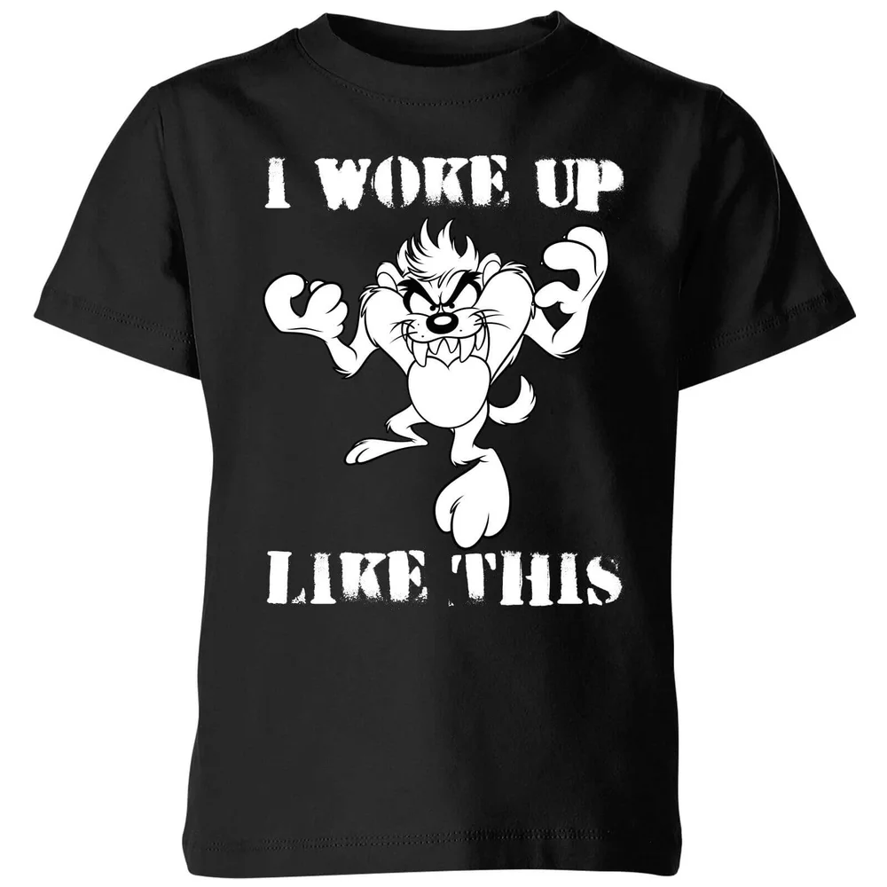 Looney Tunes Taz I Woke Up Like This Kinder T-shirt - Zwart - 98/104 (3-4 jaar) Afbeelding 1