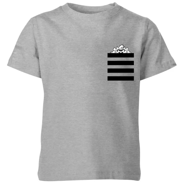 Looney Tunes Taz Stripes Pocket Print Kinder T-shirt - Grijs