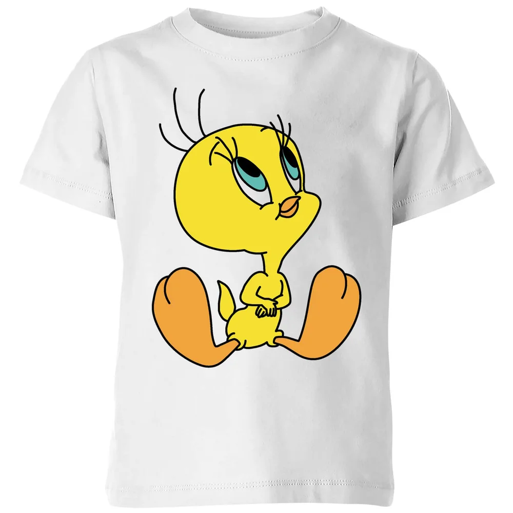 Looney Tunes Tweety Sitting Kinder T-shirt - Wit - 98/104 (3-4 jaar) Afbeelding 1