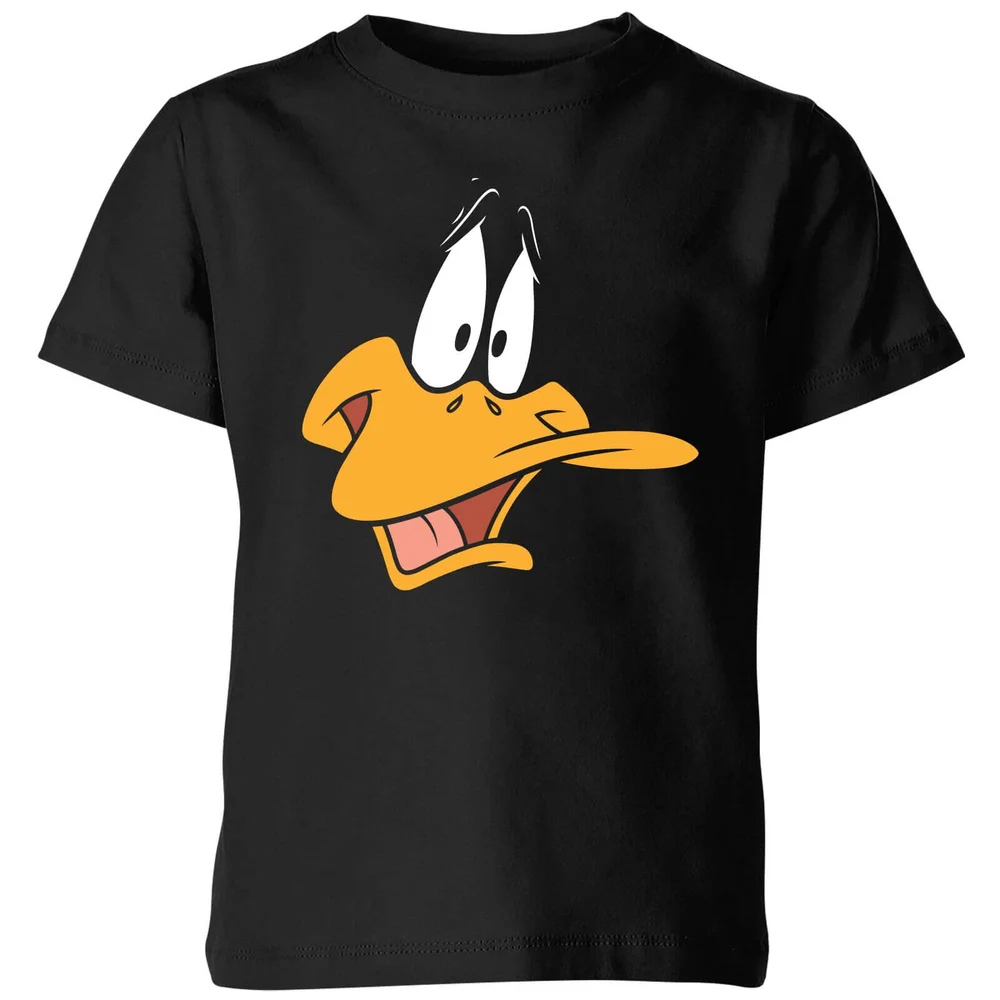 Looney Tunes Daffy Duck Face Kinder T-shirt - Zwart - 98/104 (3-4 jaar) Afbeelding 1