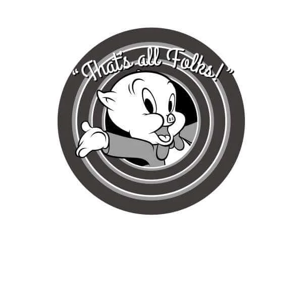 Looney Tunes Porky Pig Circle Logo Trui - Wit