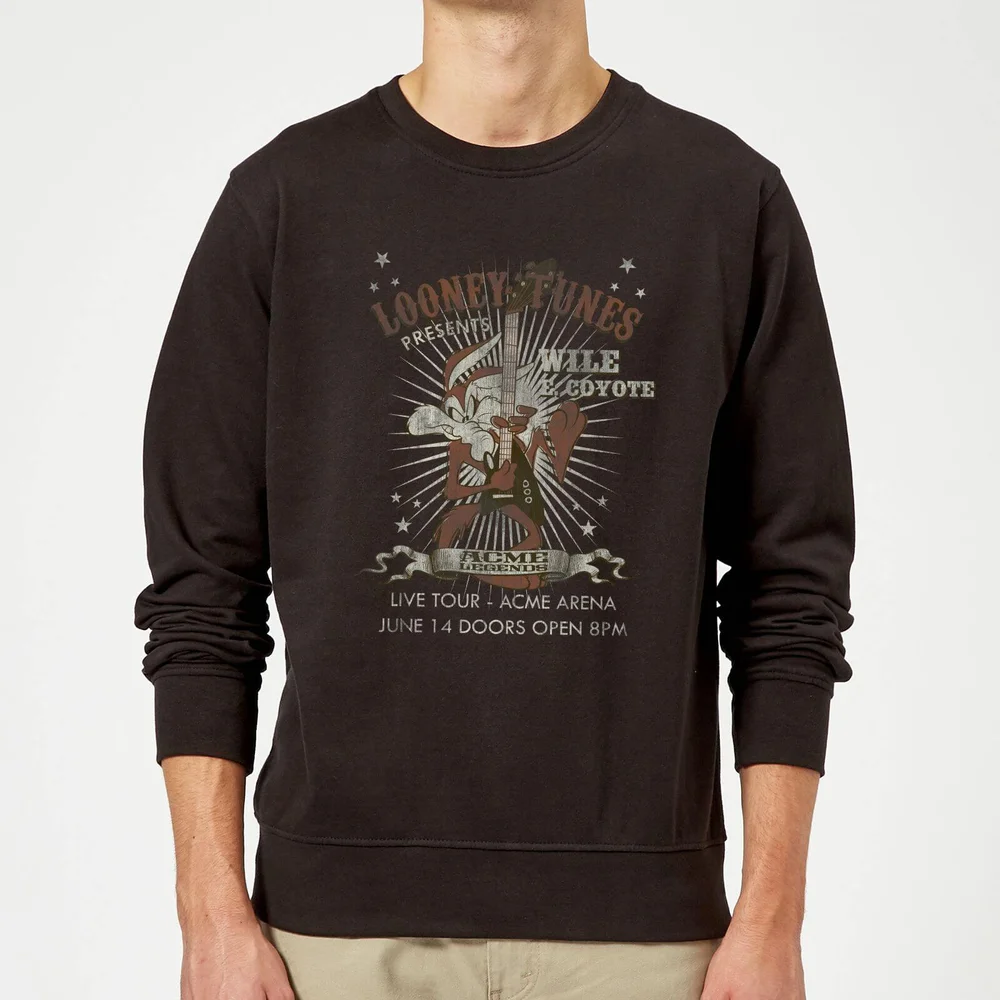 Looney Tunes Wile E Coyote Concert Trui - Zwart - S Afbeelding 1