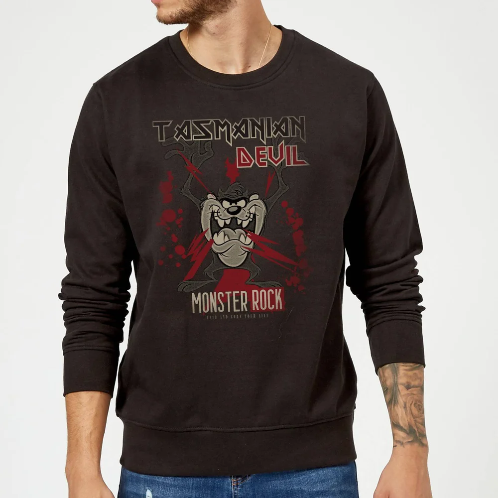 Looney Tunes Tasmanian Devil Monster Rock Trui - Zwart - S Afbeelding 1