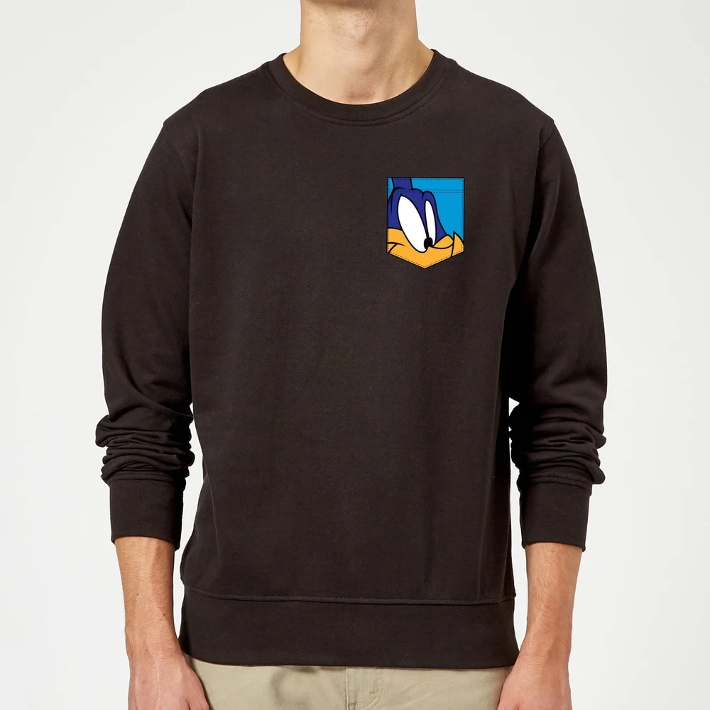 Looney Tunes Roadrunner Faux Pocket Trui - Zwart - S Afbeelding 1