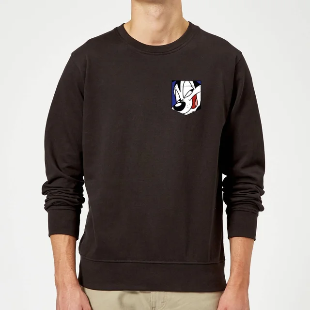 Looney Tunes Pepé Le Pew Faux Pocket Trui - Zwart