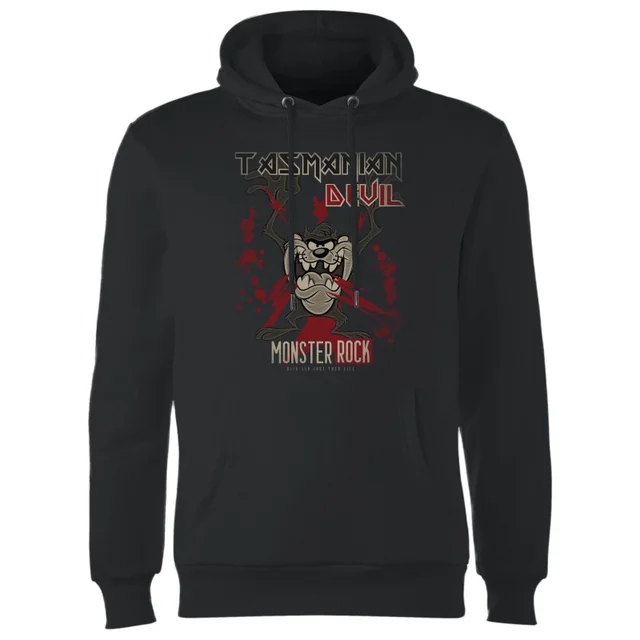 Looney Tunes Tasmanian Devil Monster Rock Hoodie - Zwart