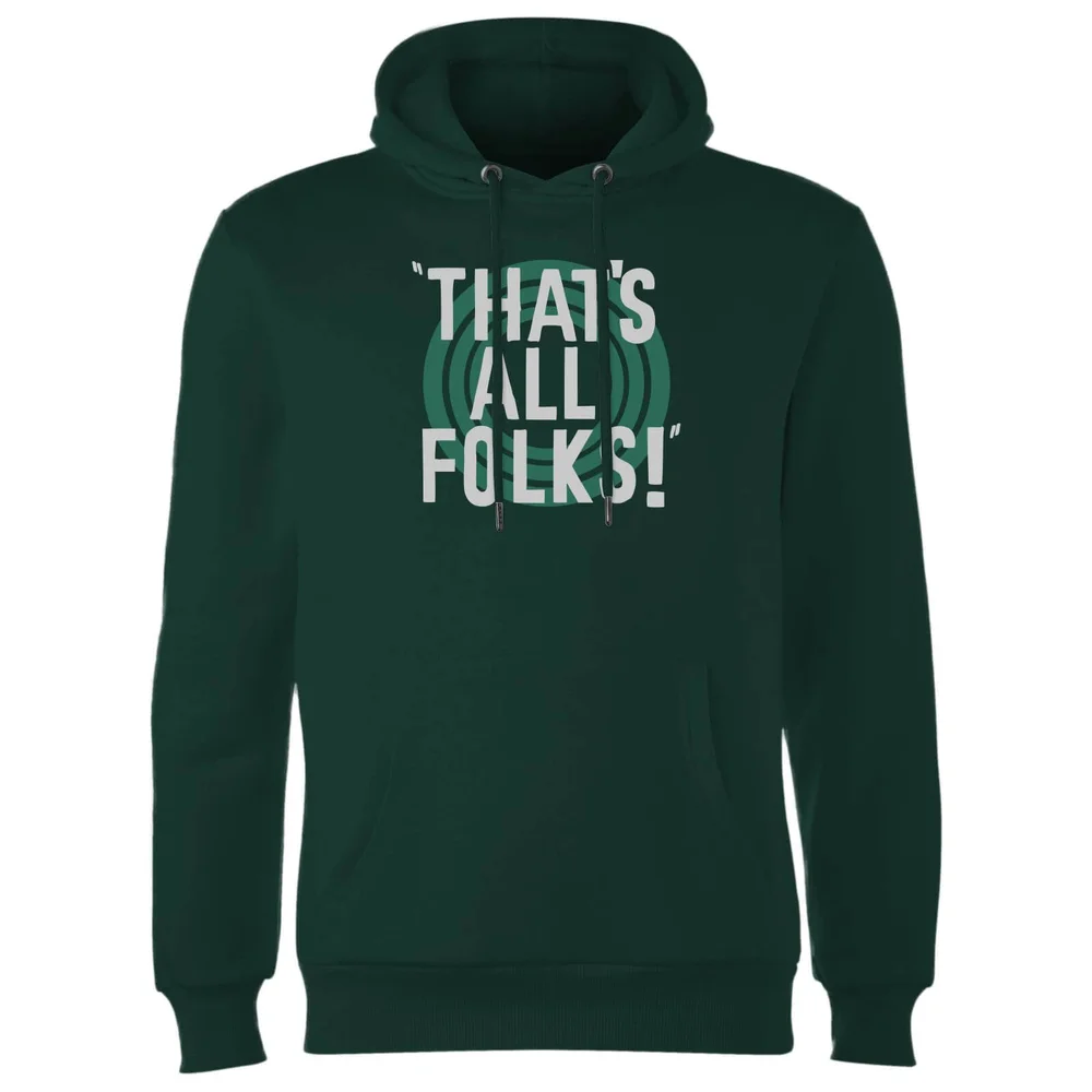 Looney Tunes That's All Folks Hoodie - Donkergroen - S Afbeelding 1