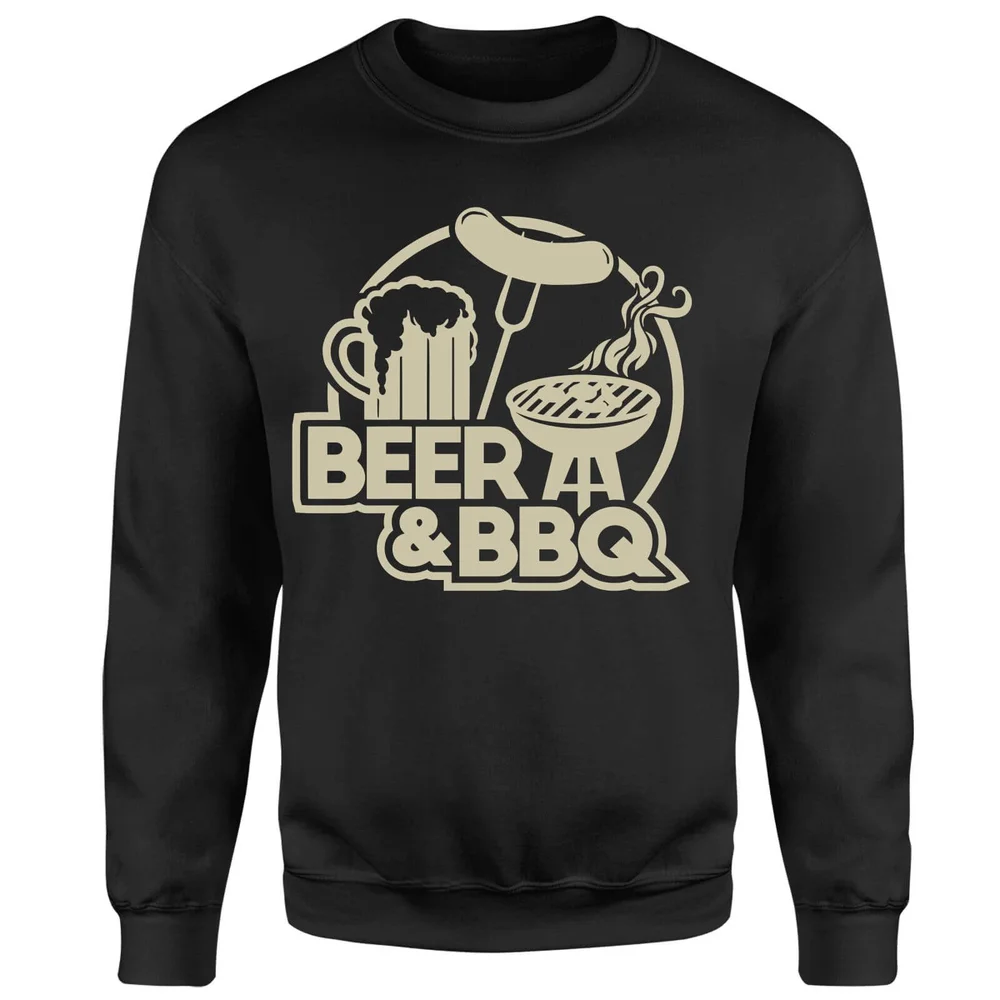 Beer & BBQ Sweatshirt - Black - S - Zwart Afbeelding 1