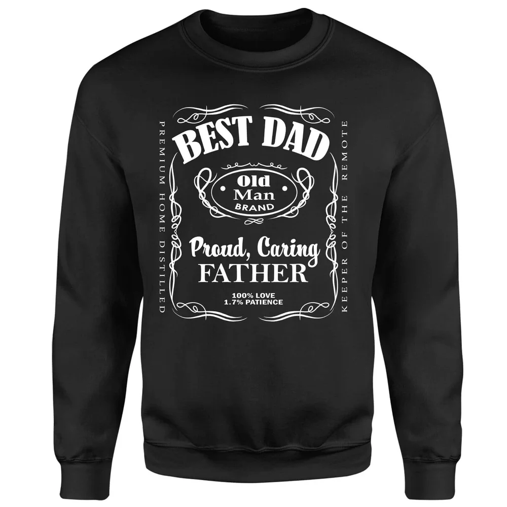 Best Dad Whiskey Label Sweatshirt - Black - S - Zwart Afbeelding 1