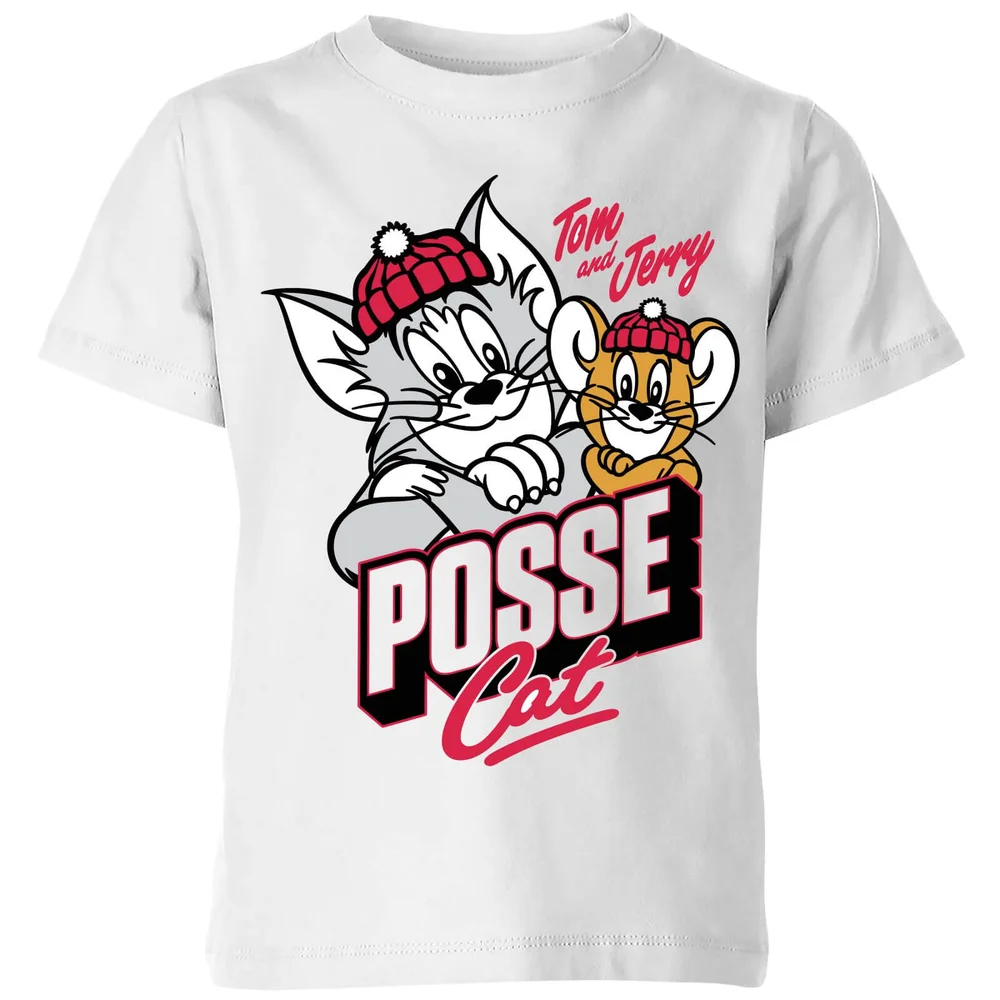 Tom and Jerry Posse Cat Kinder T-shirt - Wit - 98/104 (3-4 jaar) Afbeelding 1