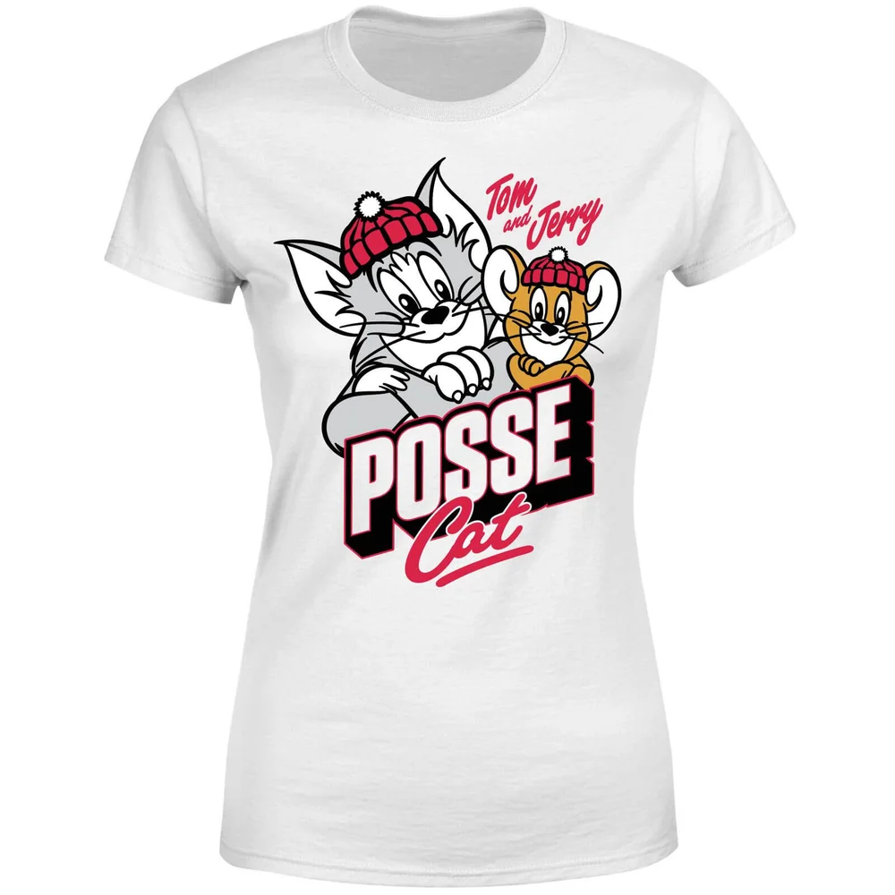 Tom and Jerry Posse Cat Dames T-shirt - Wit - S Afbeelding 1