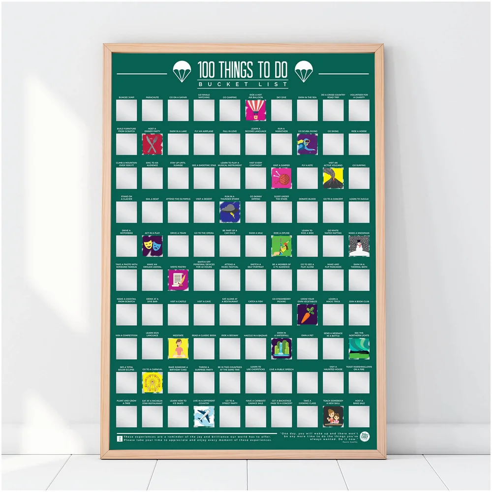 100 Things To Do Bucket List Poster Afbeelding 1