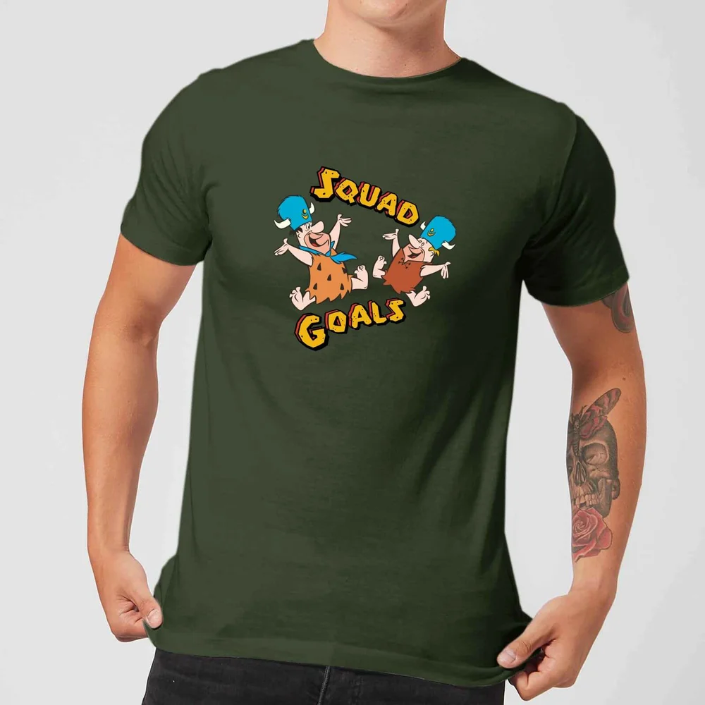 The Flintstones Squad Goals T-shirt - Donkergroen - S Afbeelding 1